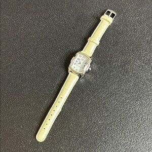 Invicta Special Edition Lupah Pearl Cream Leather Strap Watch Working Croc​